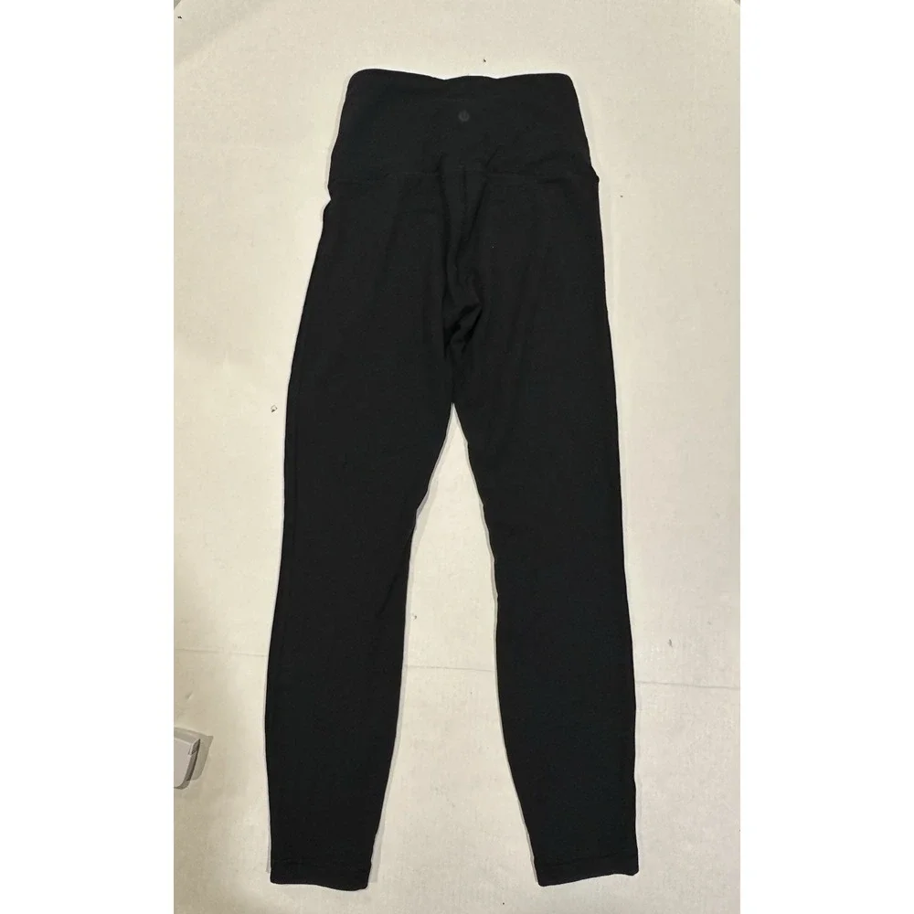 Lululemon High Rise Leggings Sweatpants Athletic Leisure Yoga Black Size 4
